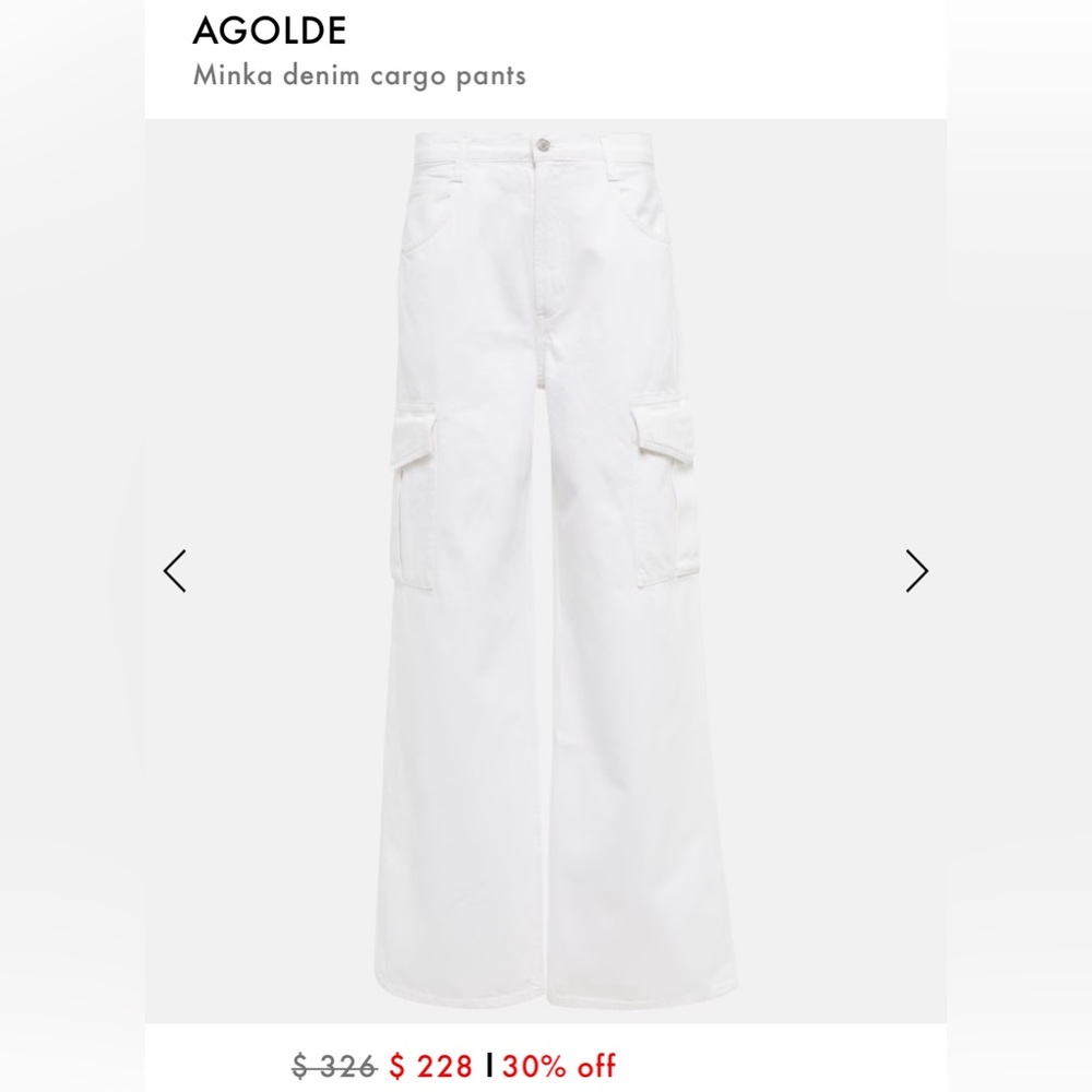 AGolde Minka Cargo Jean, size 23. Worn once, like new
